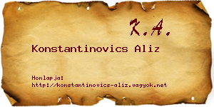 Konstantinovics Aliz névjegykártya