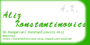 aliz konstantinovics business card